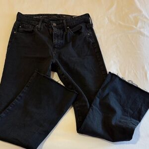 AG Adriano Goldschmied Farrah Boot Crop Black Boot Cut Jeans